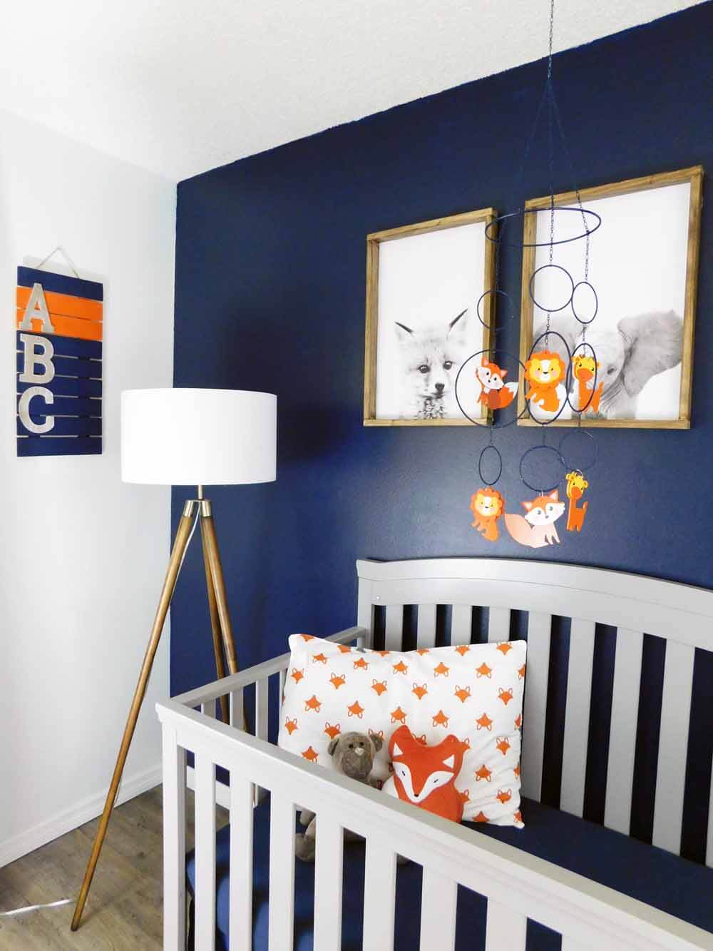 navy blue crib and dresser